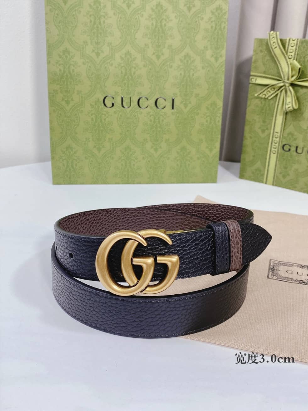 Fake Gucci Logo Belt 30mm - DEEPREPS