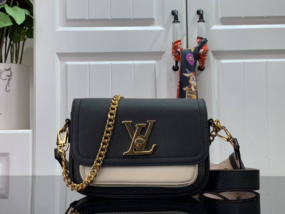 Louis Vuitton Lockme Tender Leather Black M58557 Replica Crossbody Bag - DEEPREPS