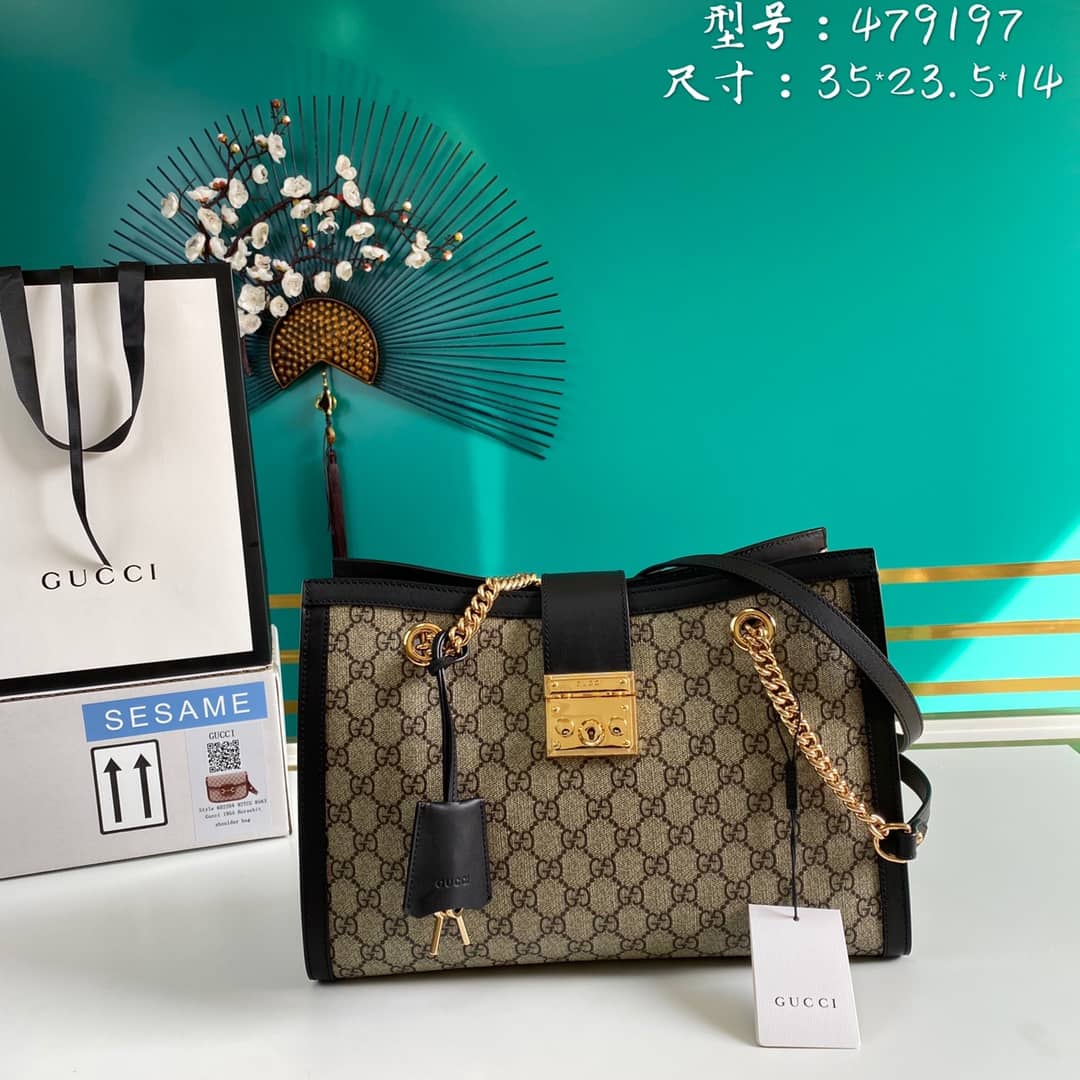 Gucci Padlock GG Supreme Canvas Shoulder Bag Replica 479197 - DEEPREPS