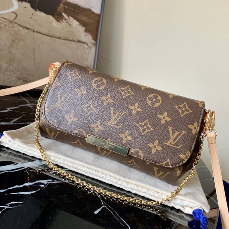 Louis Vuitton Favorite Monogram Canvas MM Replica Bag Brown M40718 - DEEPREPS