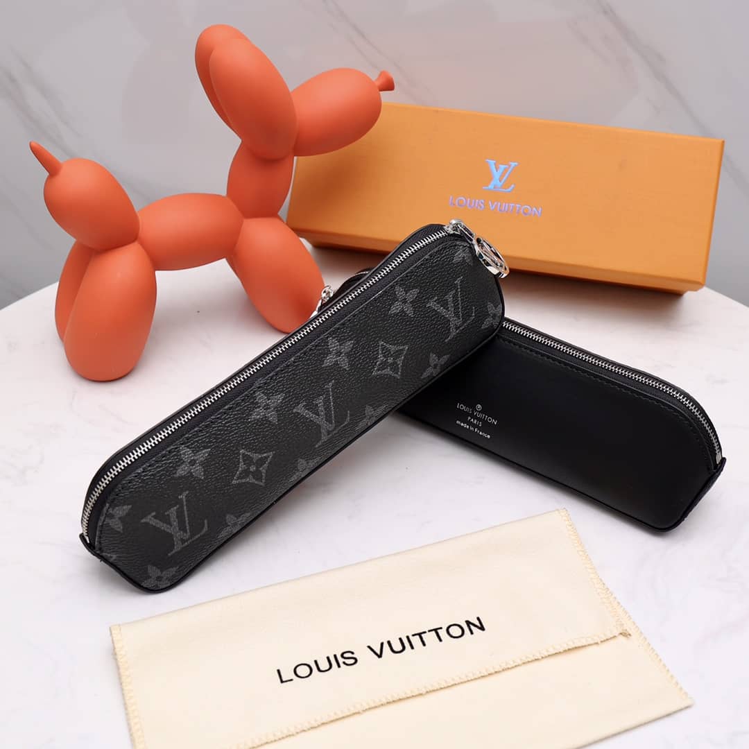 Louis Vuitton Pencil Pouch Elizabeth Monogram Canvas Replica Black GI0009 - DEEPREPS