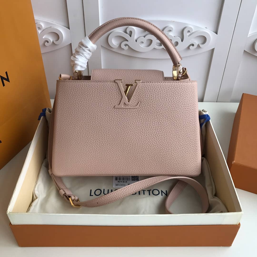 Louis Vuitton Capucines Taurillon Leather BB Bag Replica Pink M52451 - DEEPREPS
