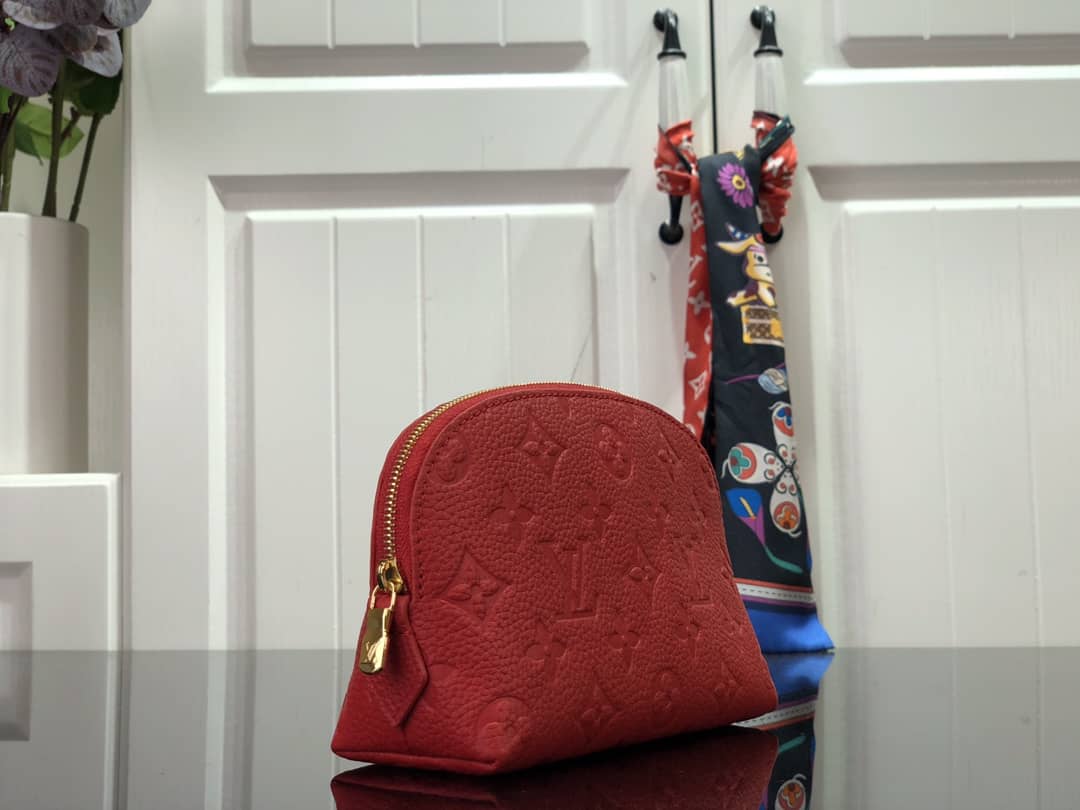 Louis Vuitton Pochette Dupe Monogram Cosmetic Pouch  Red M47515 - DEEPREPS