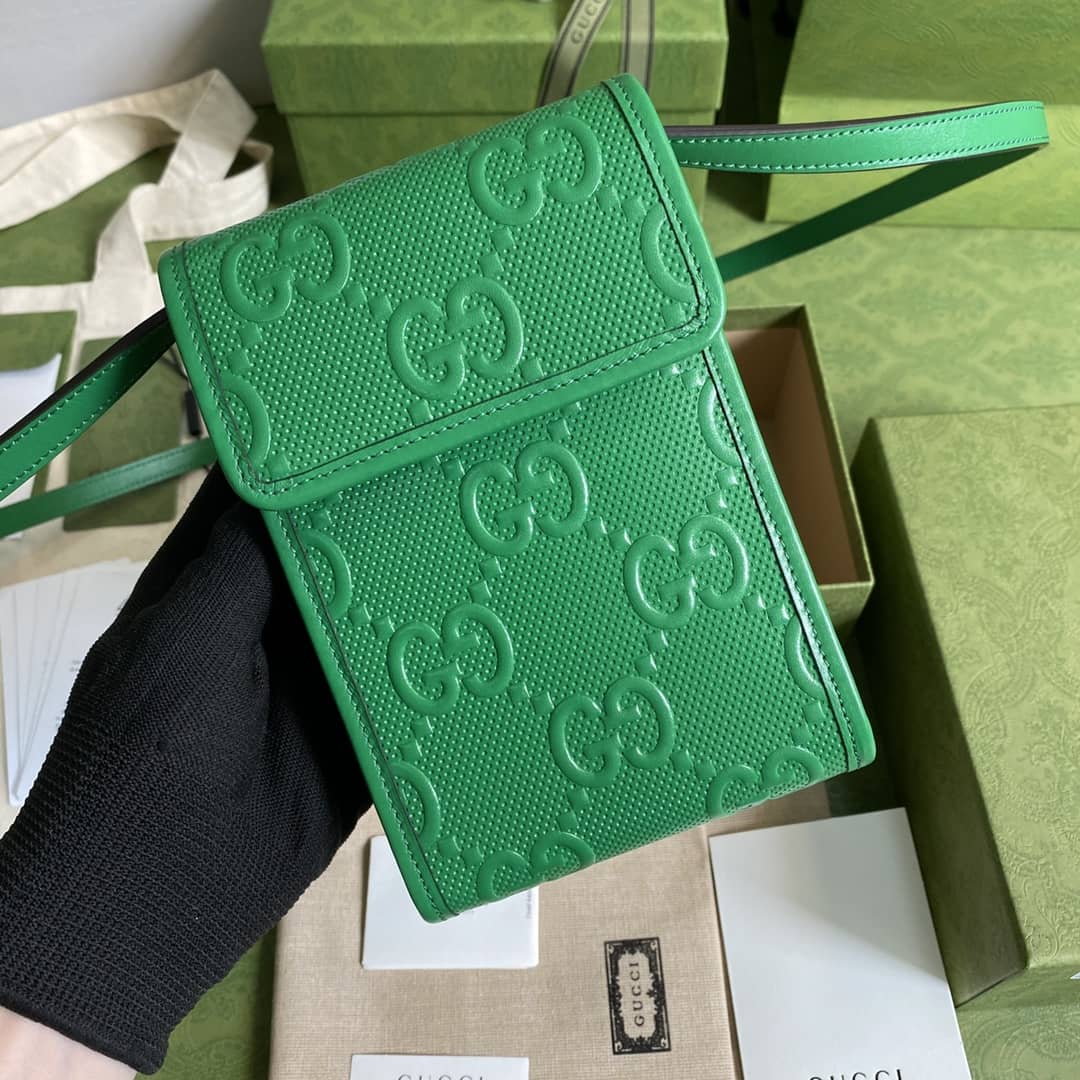 Gucci GG Embossed Mini Phone Bag Replica 625571 - DEEPREPS