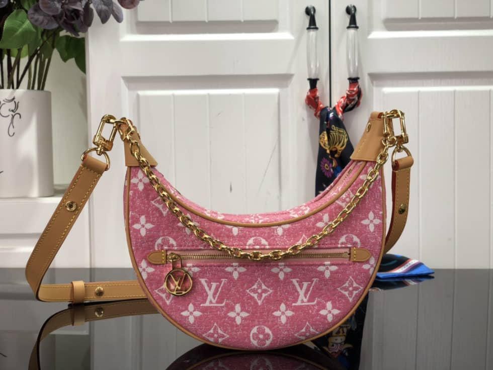 Louis Vuitton Denim Loop Bag Pink M81166 Replica Hobo - DEEPREPS