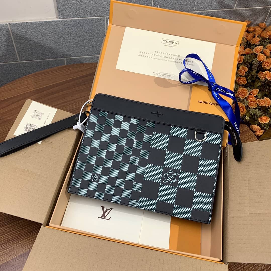 Louis Vuitton Standing Pouch Damier Infini Replica Green N60448 - DEEPREPS