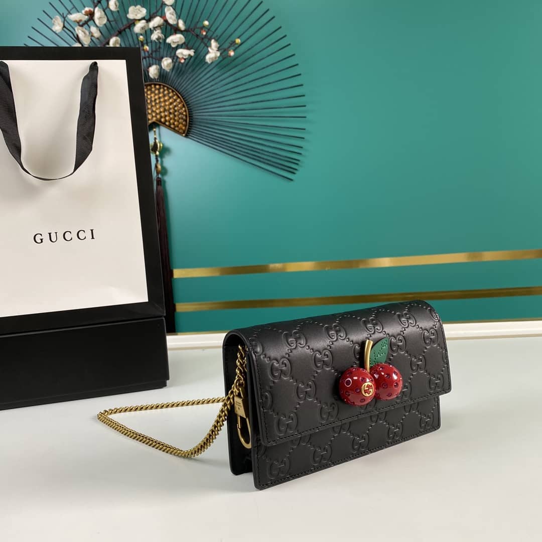 Gucci Supreme GG Mini Bag With Cherries Replica 481291 - DEEPREPS