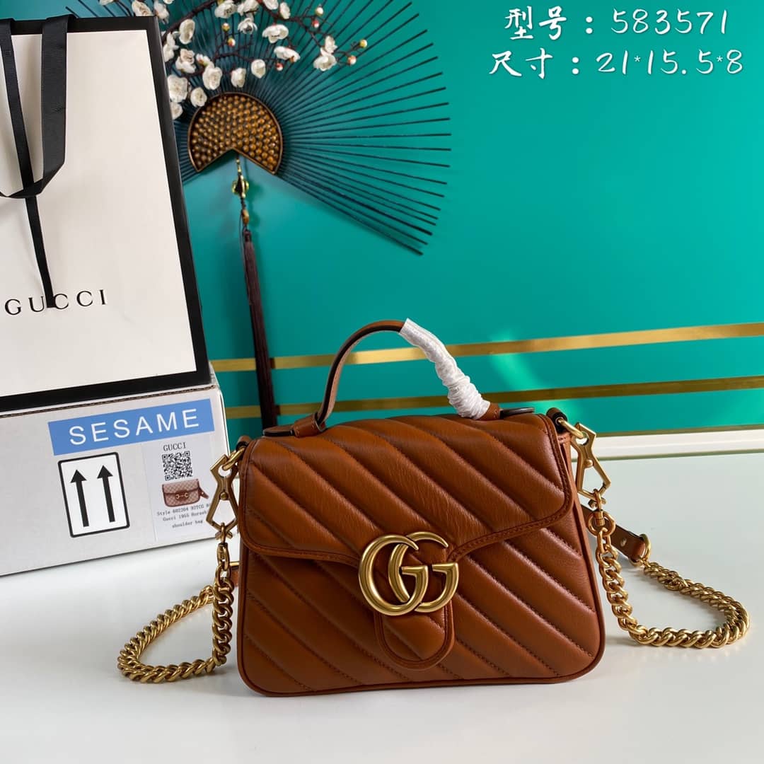 Gucci Marmont GG Mini Top Handle Bag Replica 583571 - DEEPREPS