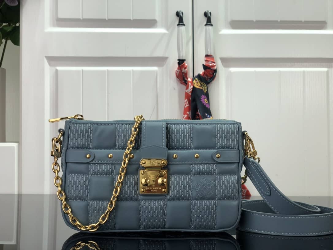Louis Vuitton Pochette Troca Replica Shoulder Bag Blue M59046 - DEEPREPS