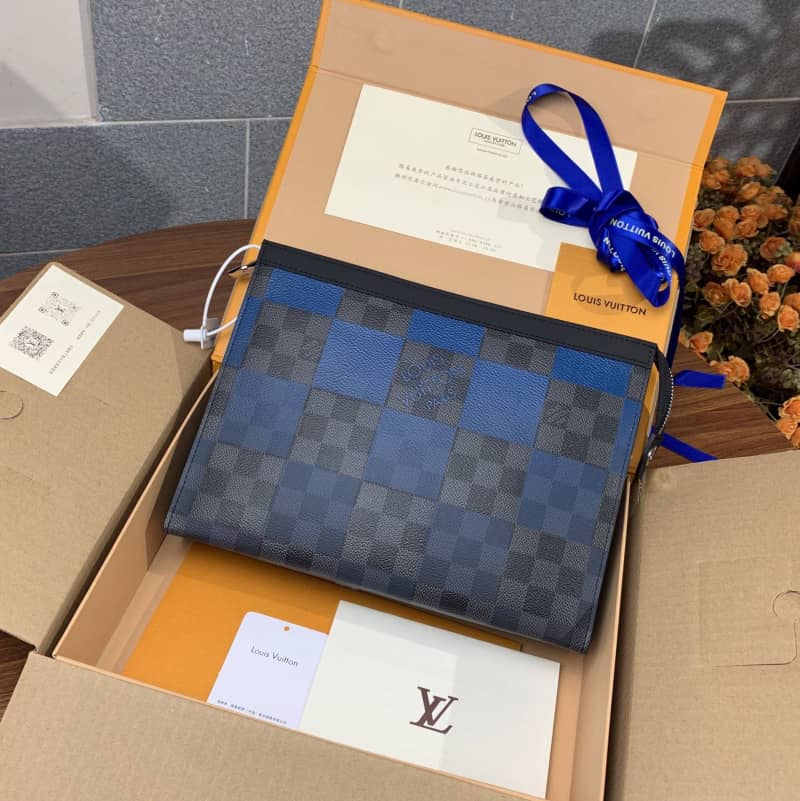 Louis Vuitton Pochette Voyage MM Damier Giant Canvas Replica Blue N60412 - DEEPREPS
