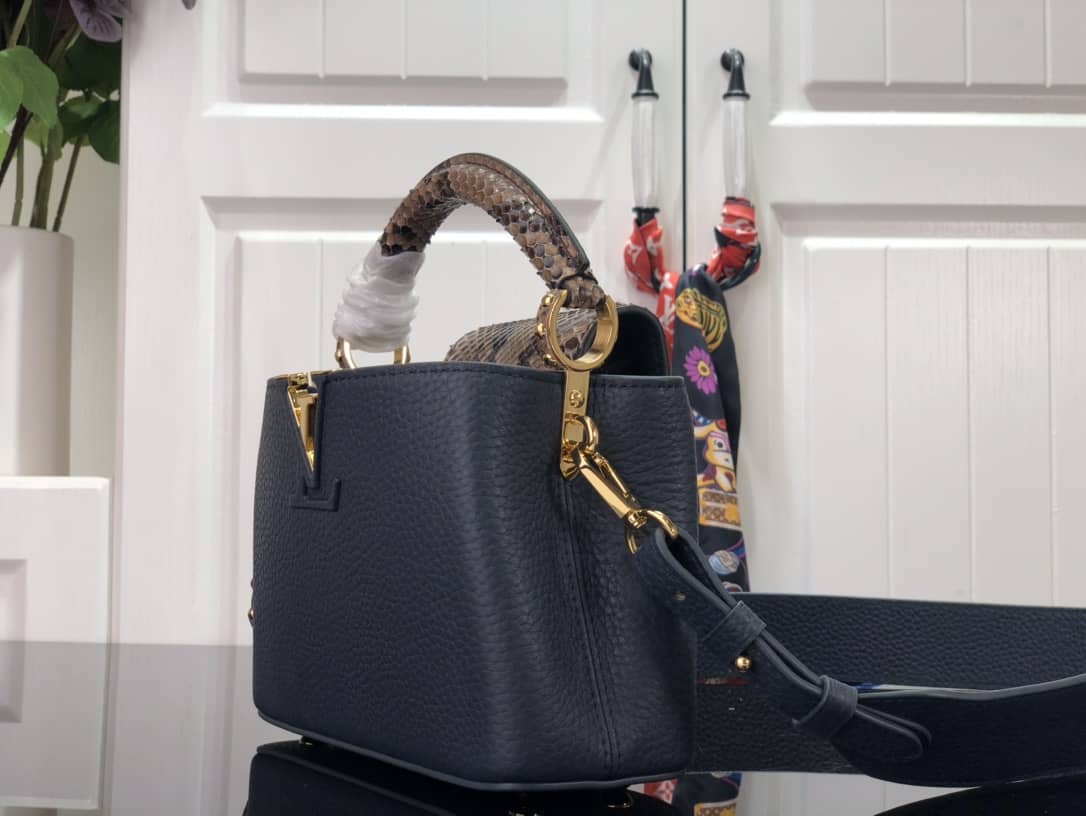 Louis Vuitton Capucines Embroidery Replica Bag Blue M48865 - DEEPREPS