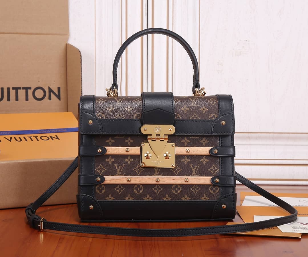 Louis Vuitton Trianon PM With Wooden Trim Monogram Canvas Replica Bag M45908 - DEEPREPS