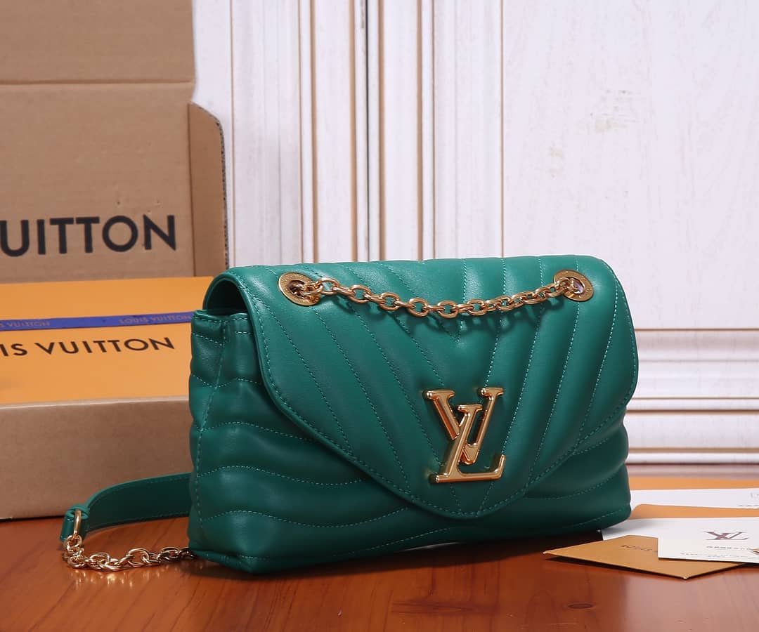 Louis Vuitton New Wave Chain Cowhide Leather Replica Shoulder Bag M58664 - DEEPREPS