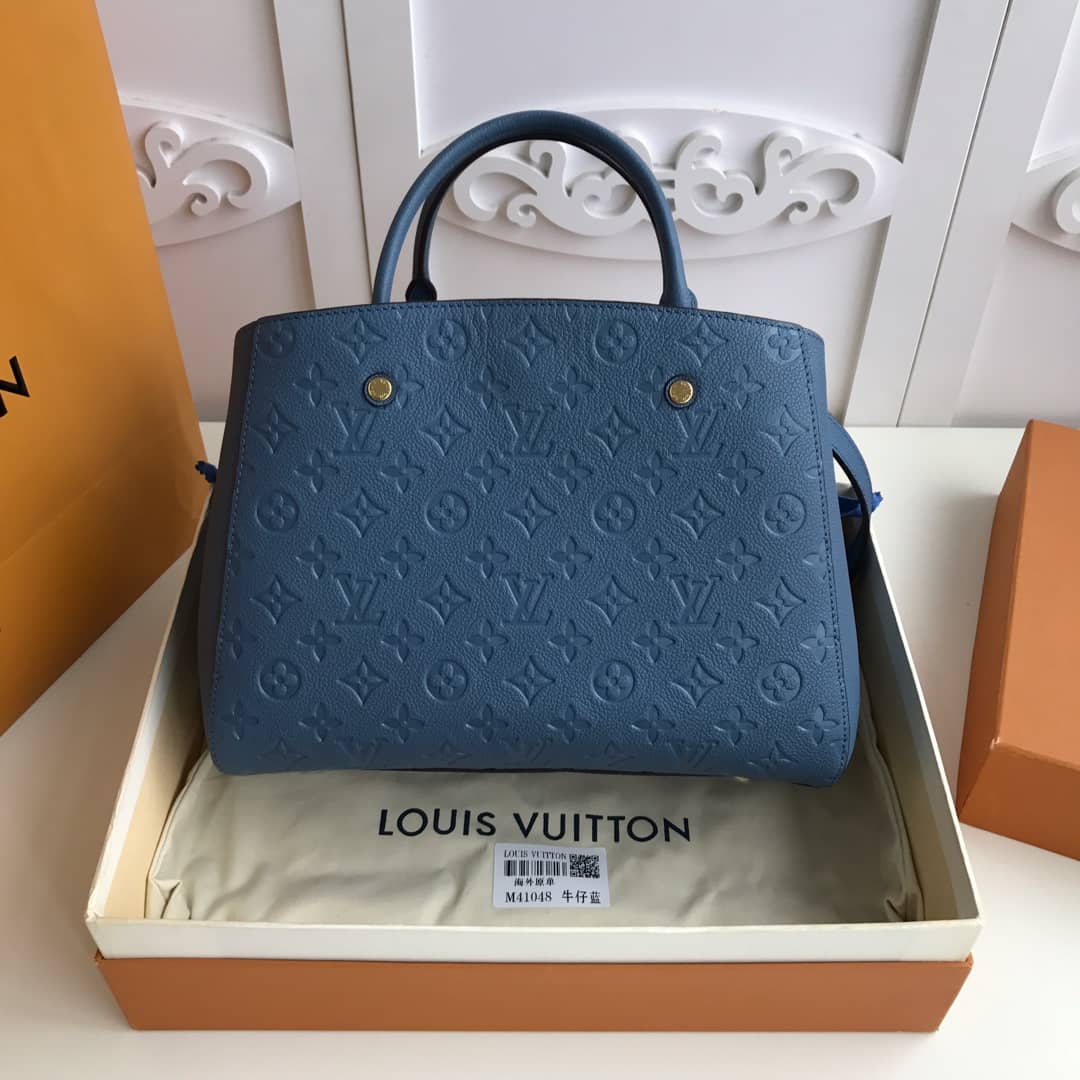 Louis Vuitton Monogram Montaigne MM Shoulder Bag Replica Blue M41048 - DEEPREPS
