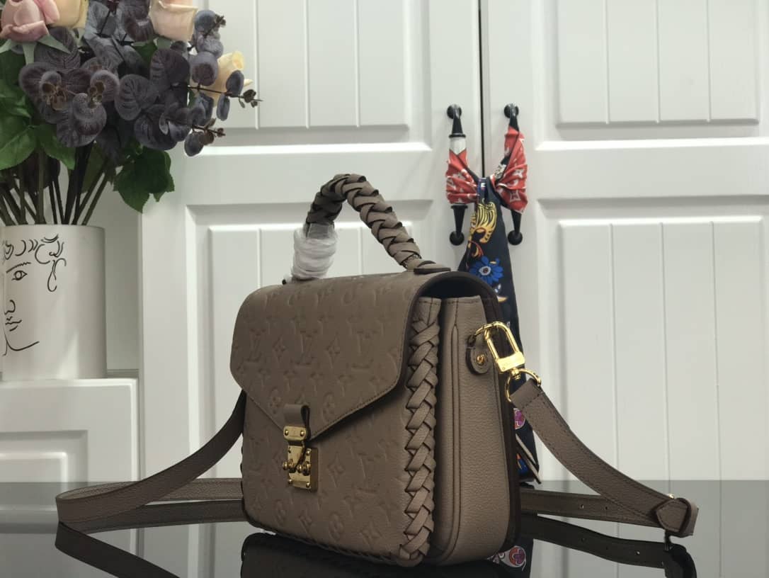 Louis Vuitton Pochette Metis Braided Monogram Empreinte Replica Gray M43942 - DEEPREPS