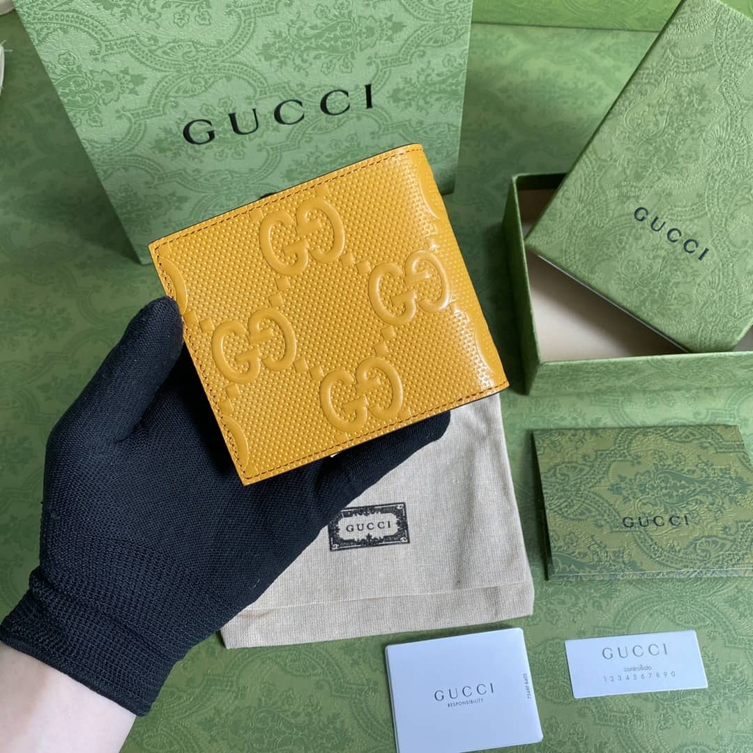 Gucci GG Monogram Leather Folding Wallet Replica 625562 - DEEPREPS