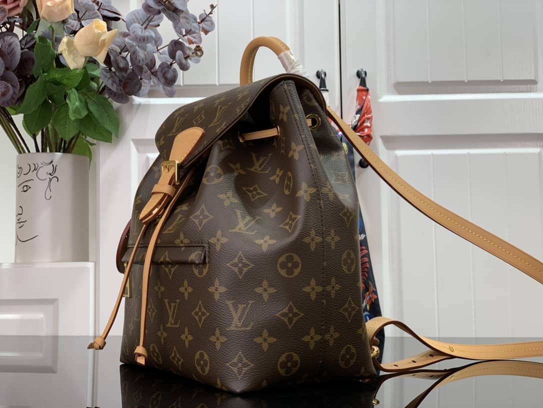 Louis Vuitton Ann Platt Montsouris PM Noir Leather Replica Backpack Brown M45205 - DEEPREPS