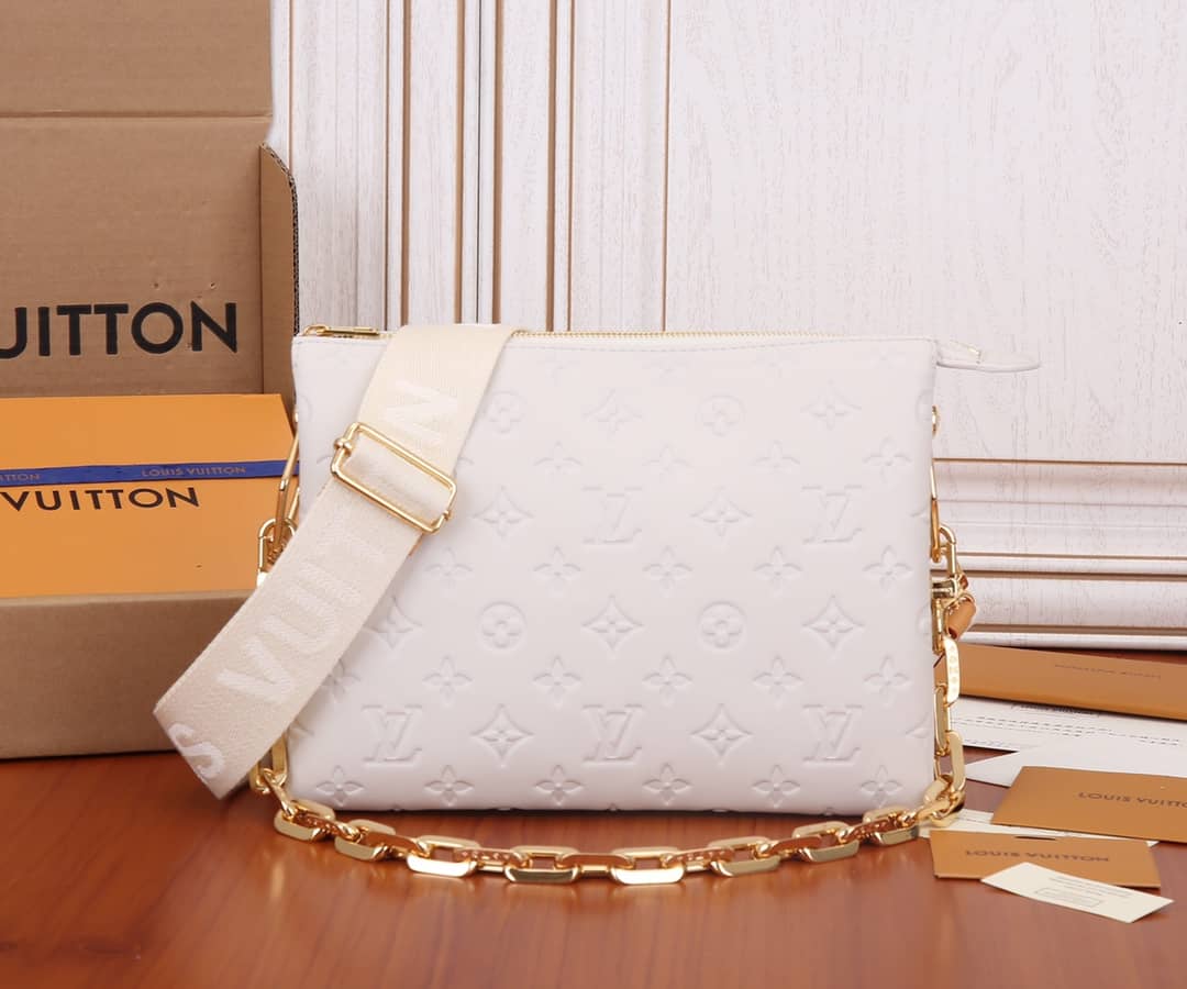 Louis Vuitton Coussin PM Monogram Embossed Replica Crossbody Bag White M57790 - DEEPREPS