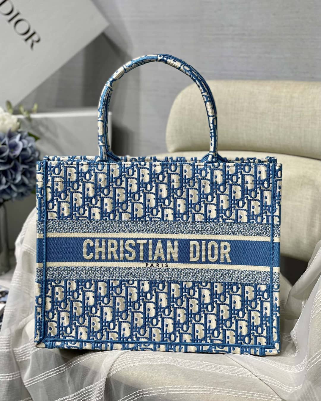 Christian Dior Tote Bag Dupe CD Book Embroidery - DEEPREPS