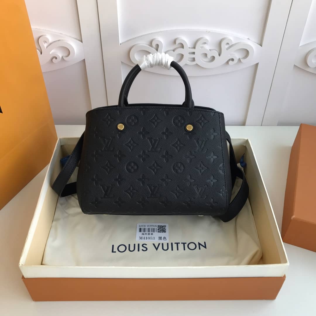 Louis Vuitton Monogram Montaigne BB Empreinte Bag Replica Black M41053 - DEEPREPS