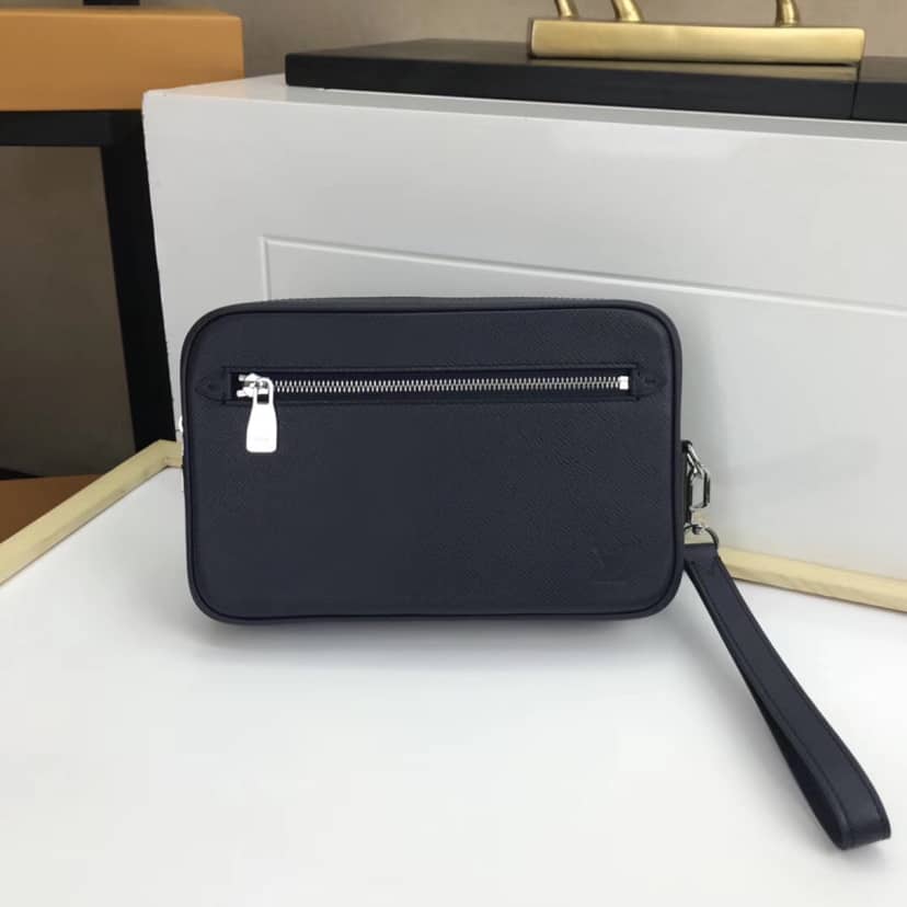 Louis Vuitton Kasai Taiga Leather Canvas Replica Clutch Blue M33410 - DEEPREPS