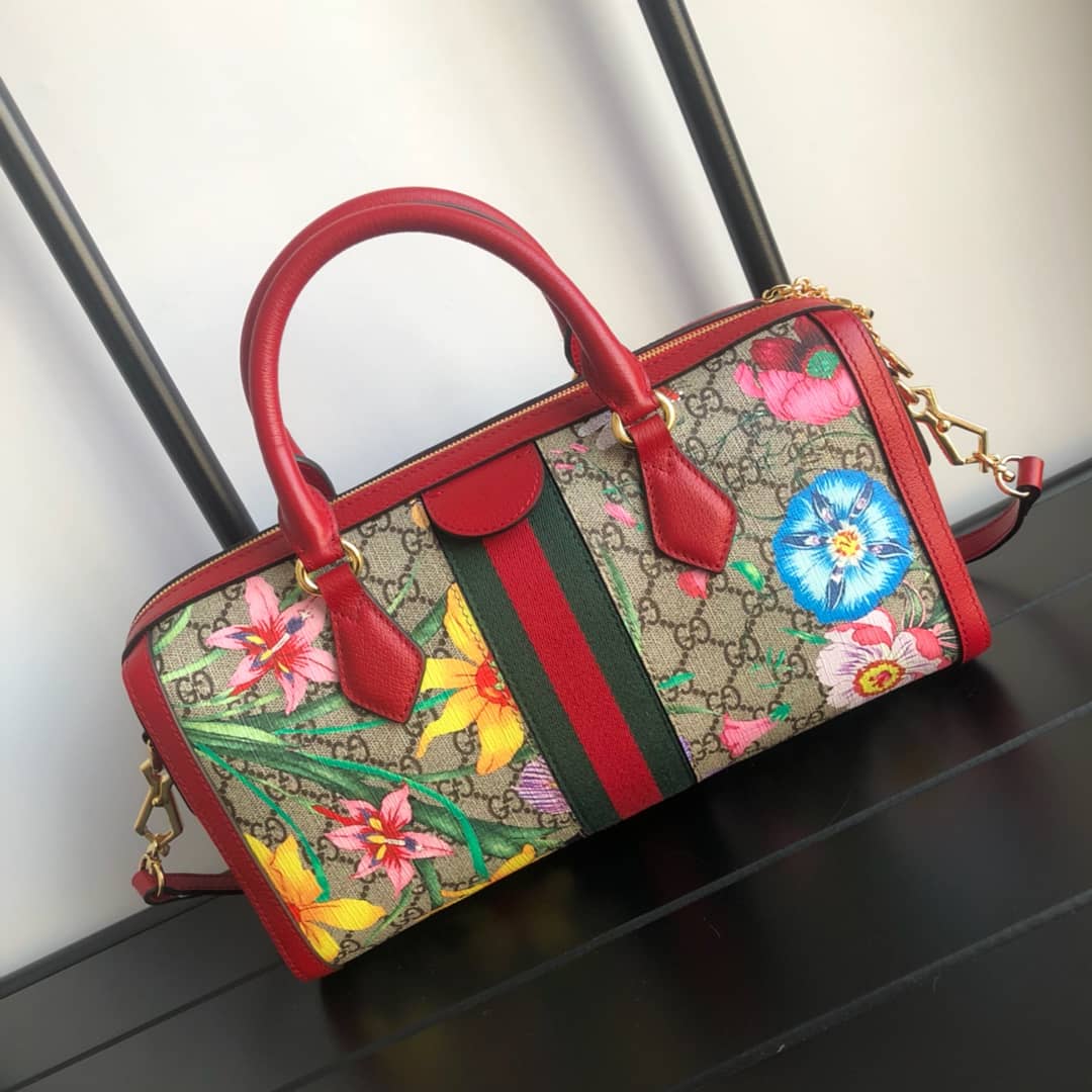 Gucci Ophidia GG Flora Medium 2way Replica Boston Bag 524532 - DEEPREPS