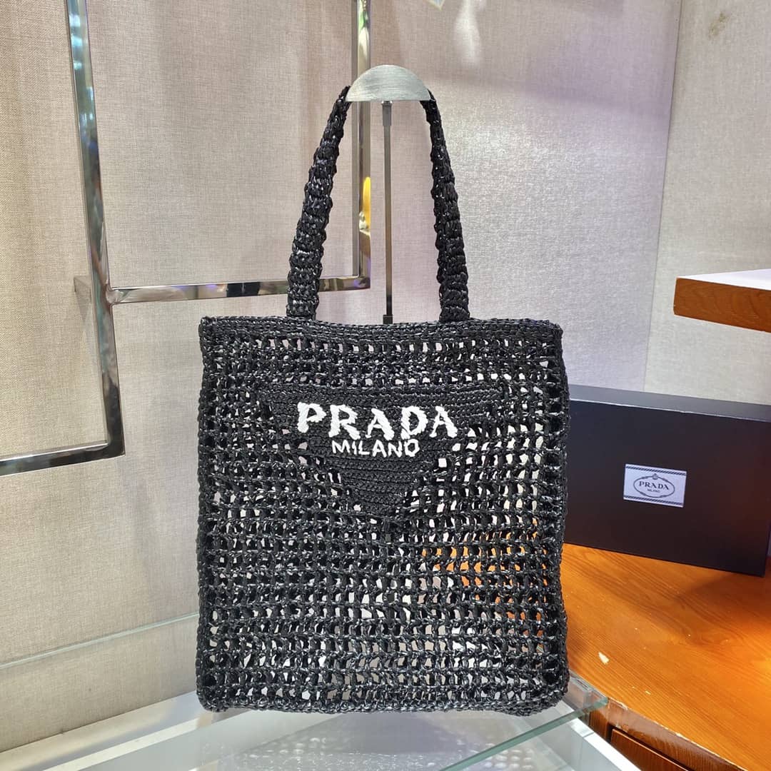 Replica Pradas Raffia Leather Replica Tote - DEEPREPS