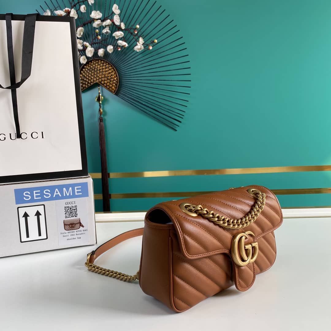 Gucci Marmont GG Matelasse Leather Mini Shoulder Bag Replica 446744 - DEEPREPS