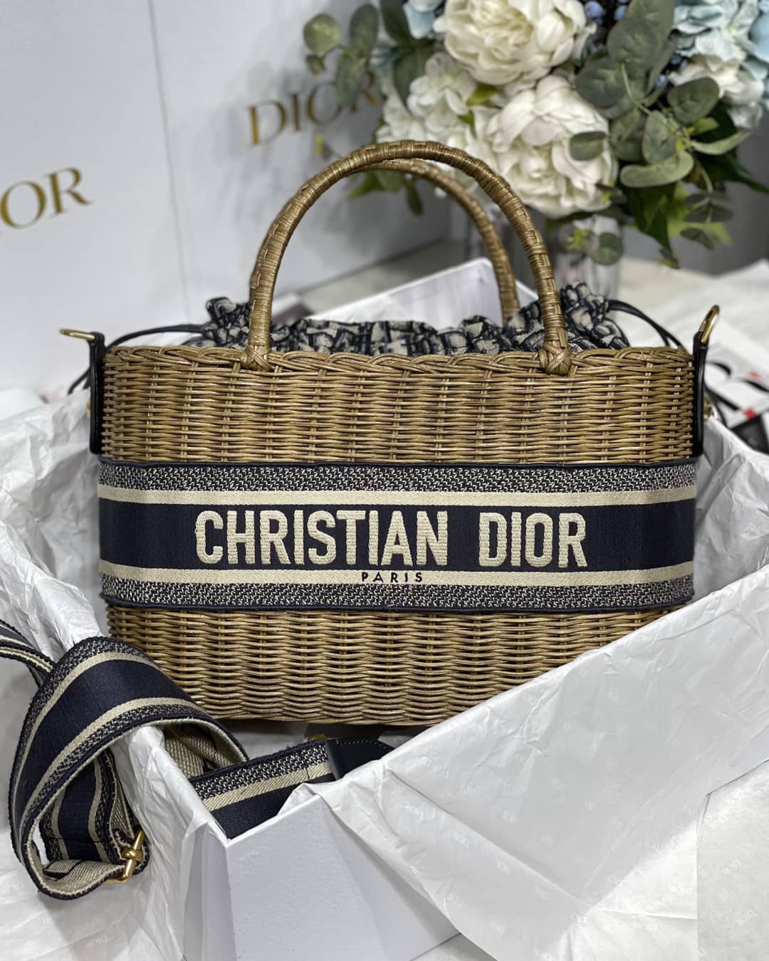 Dior Dupe Bag Medium Lady Natural Wicker - DEEPREPS
