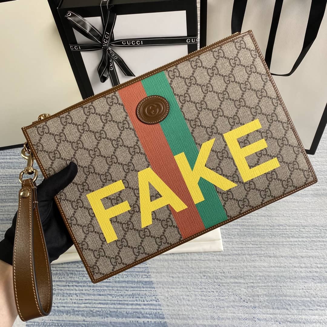 Gucci GG Supreme With Print Clutch Replica 636171 - DEEPREPS