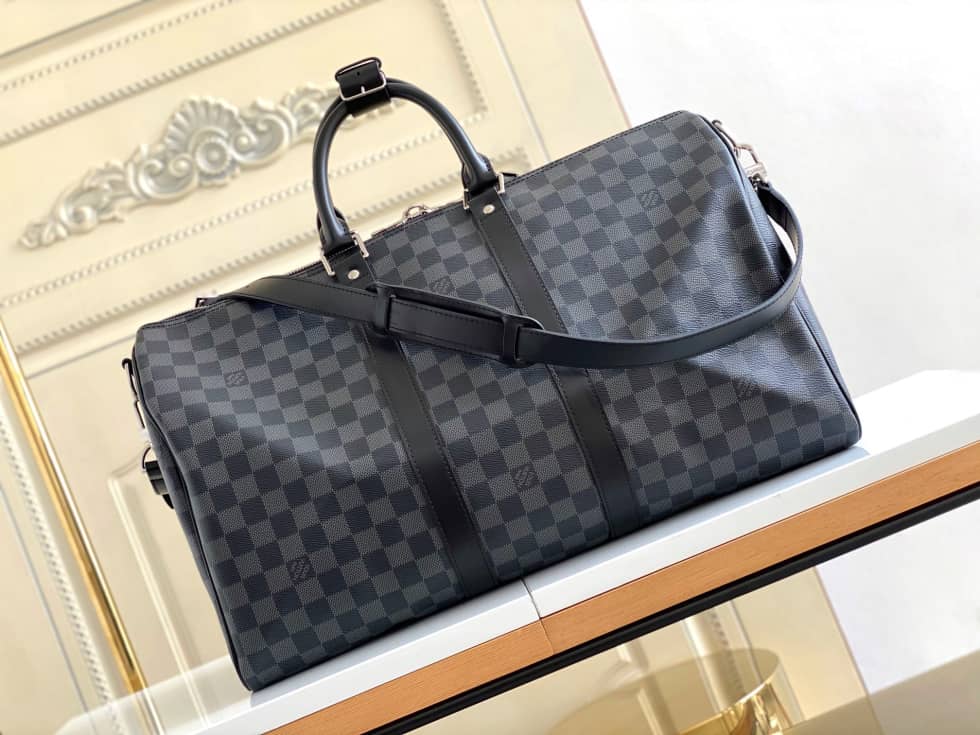 LV Duffle Bag Replica Monogram Keepall Bandouliere 45 Boston Bag Brown M41418 - DEEPREPS