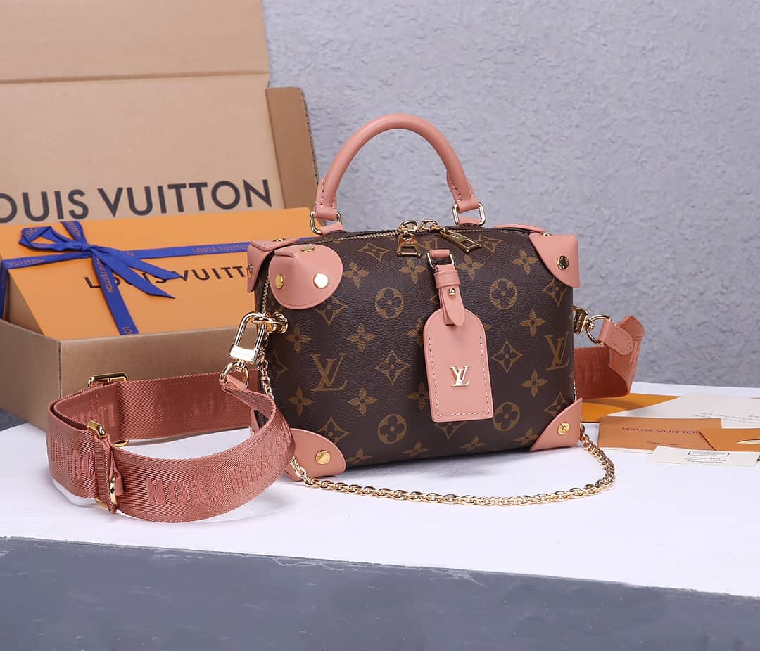 Louis Vuitton Petite Malle Souple Monogram Bag Replica Pink M45571 - DEEPREPS