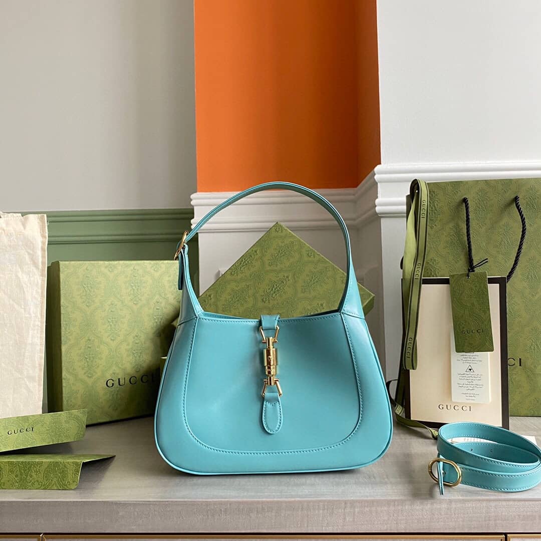 Gucci GG Jackie 1961 Small Hobo Shoulder Bag Replica Blue 636709 - DEEPREPS