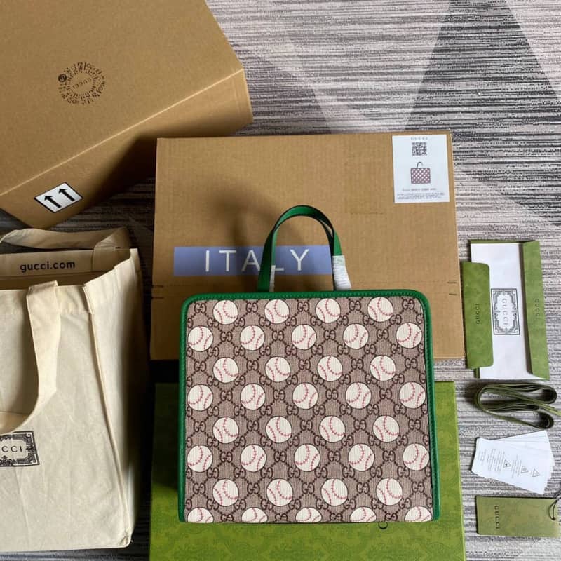 Gucci GG Supreme Kids Girl Tote Replica Green 605614 - DEEPREPS