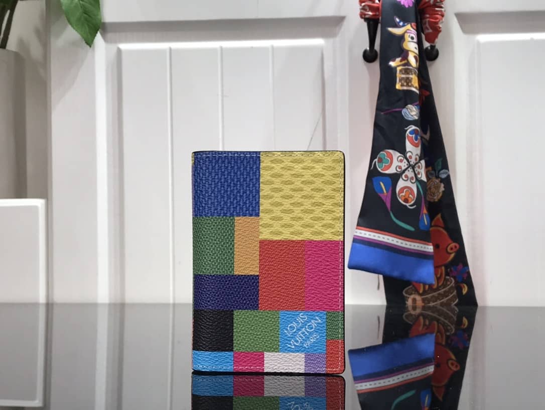 Louis Vuitton Damier Graphite 3D Leather Grid Mens Card Bag Replica Colorful N60441 - DEEPREPS