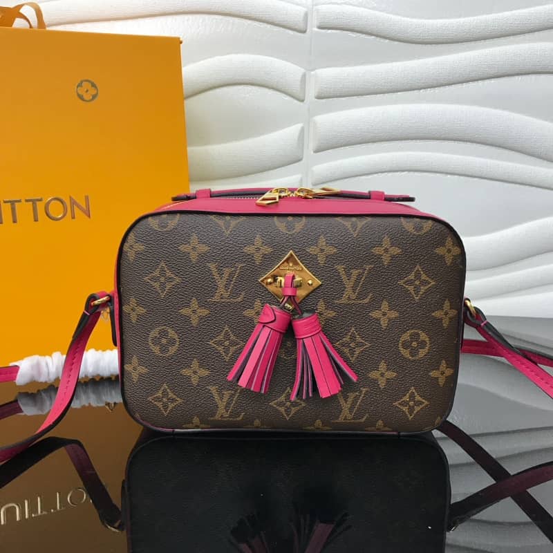 Louis Vuitton Saintonge Monogram Canvas Replica Shoulder Bag Pink Red M43557 - DEEPREPS