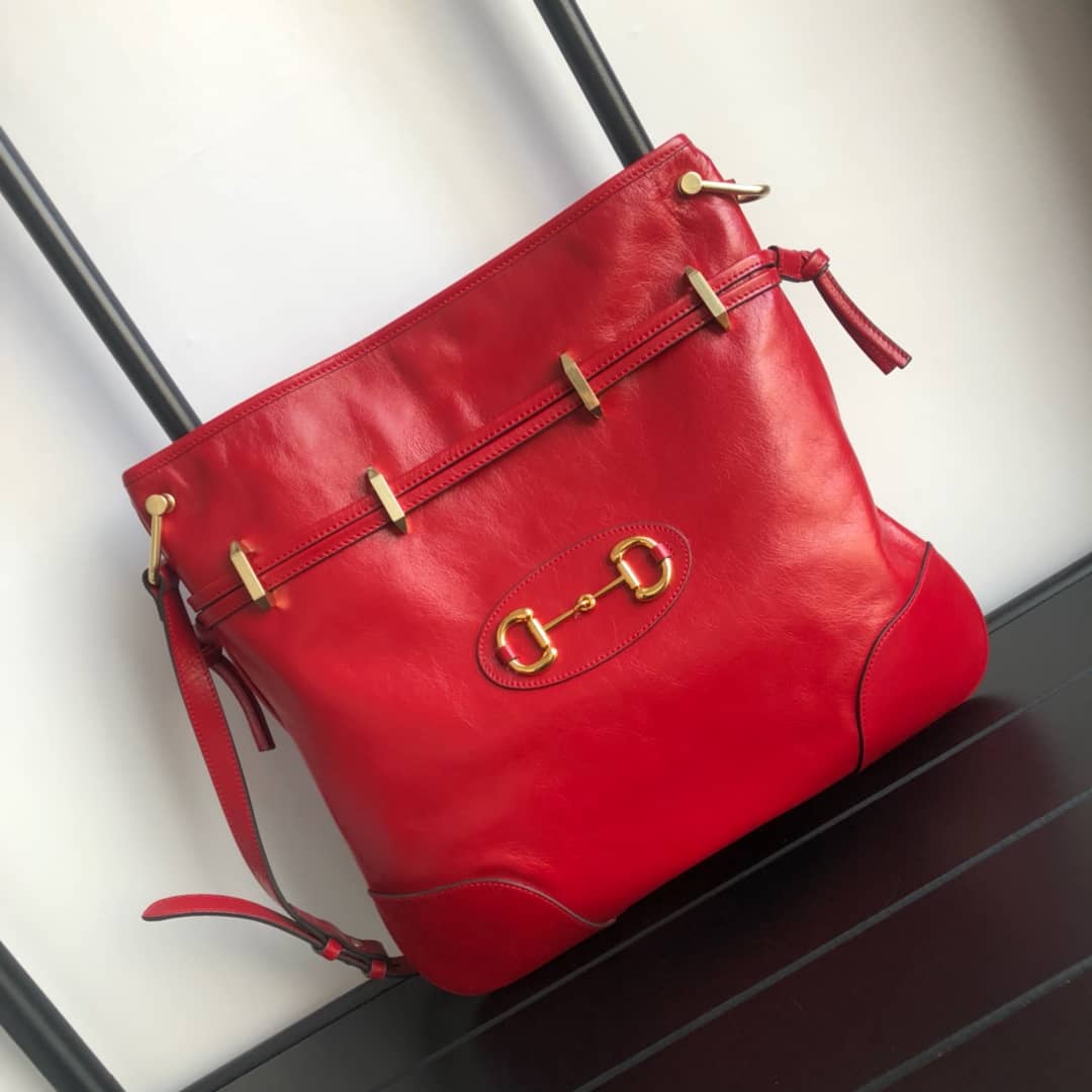 Gucci 1955 Horsebit Messenger Bag Replica Red 602089 - DEEPREPS