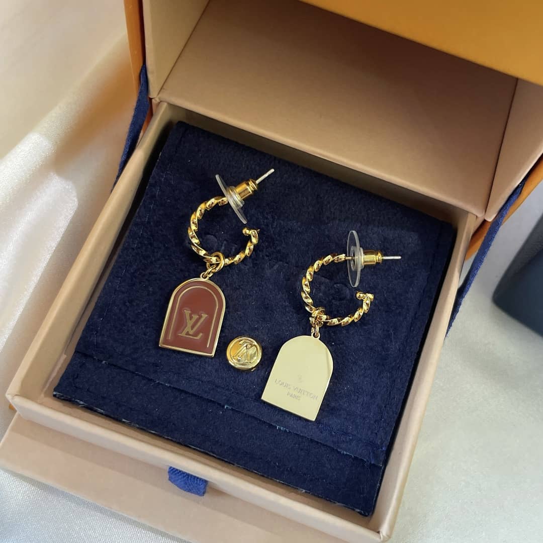 LV Hoop Earrings Dupe Logo - DEEPREPS