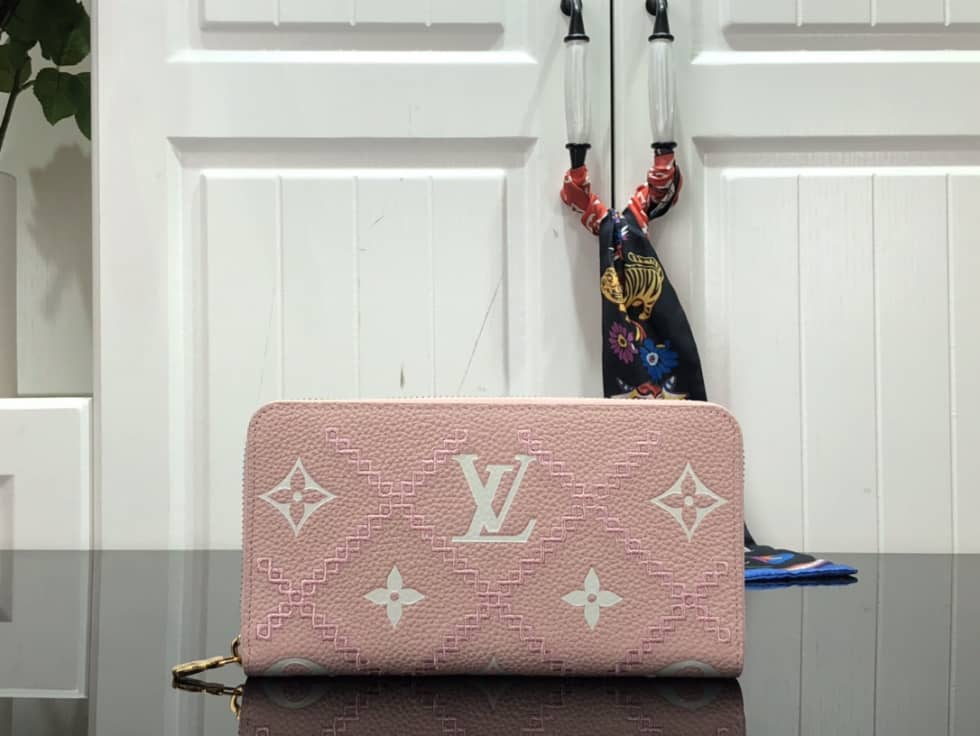 Louis Vuitton Wallet Dupe Zippy Monogram Empreinte Leather Pink M81141 - DEEPREPS