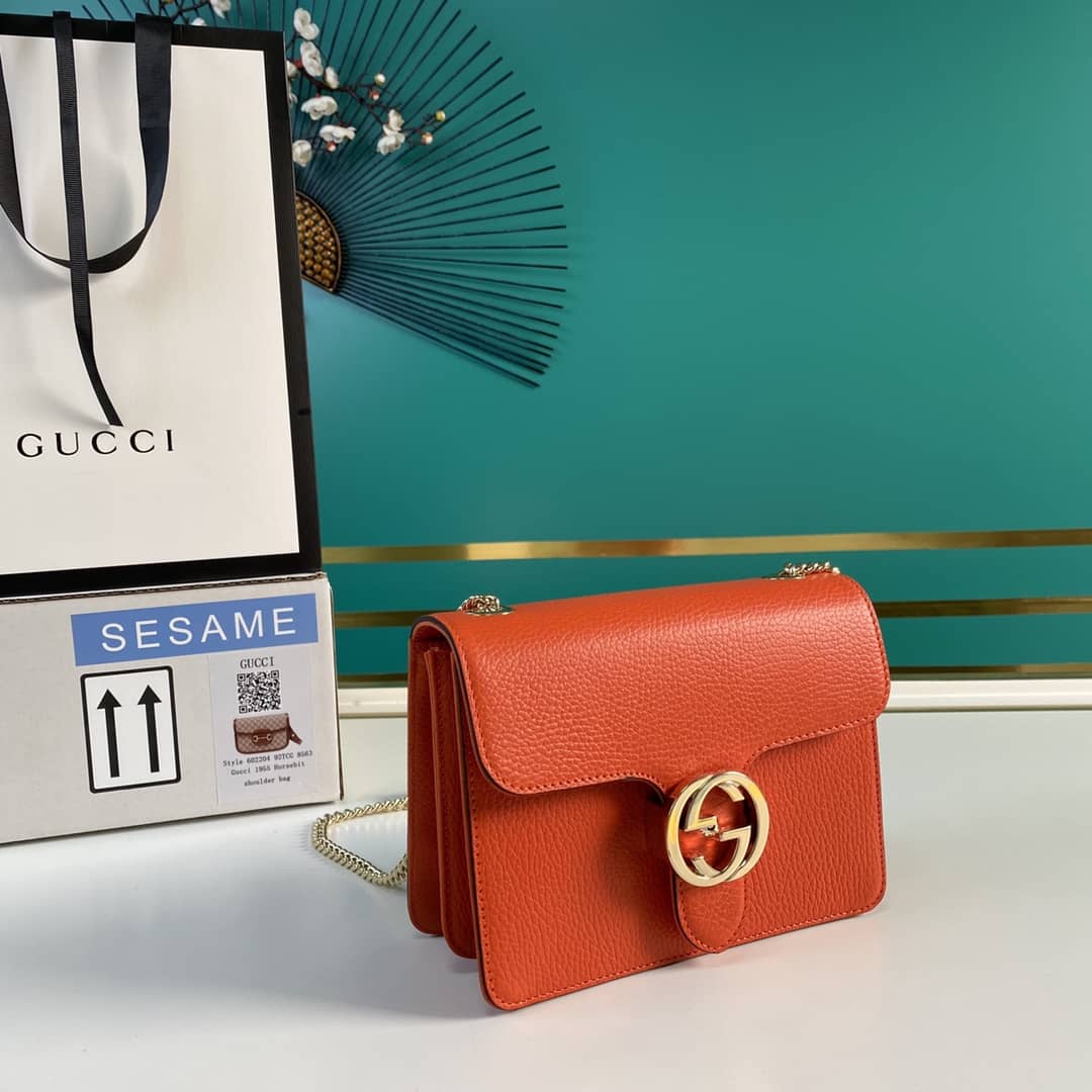Gucci Interlocking Leather Chain Crossbody Bag Replica 510304 - DEEPREPS