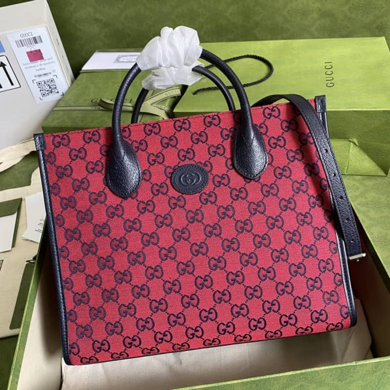 Gucci Les Pommes Large Tote Replica Red 659980 - DEEPREPS