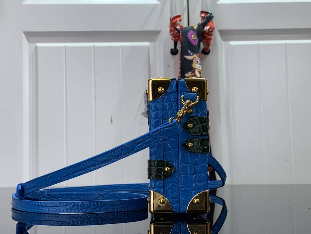 Louis Vuitton Petite Malle Monogram Canvas Replica Bag Blue M40273 - DEEPREPS