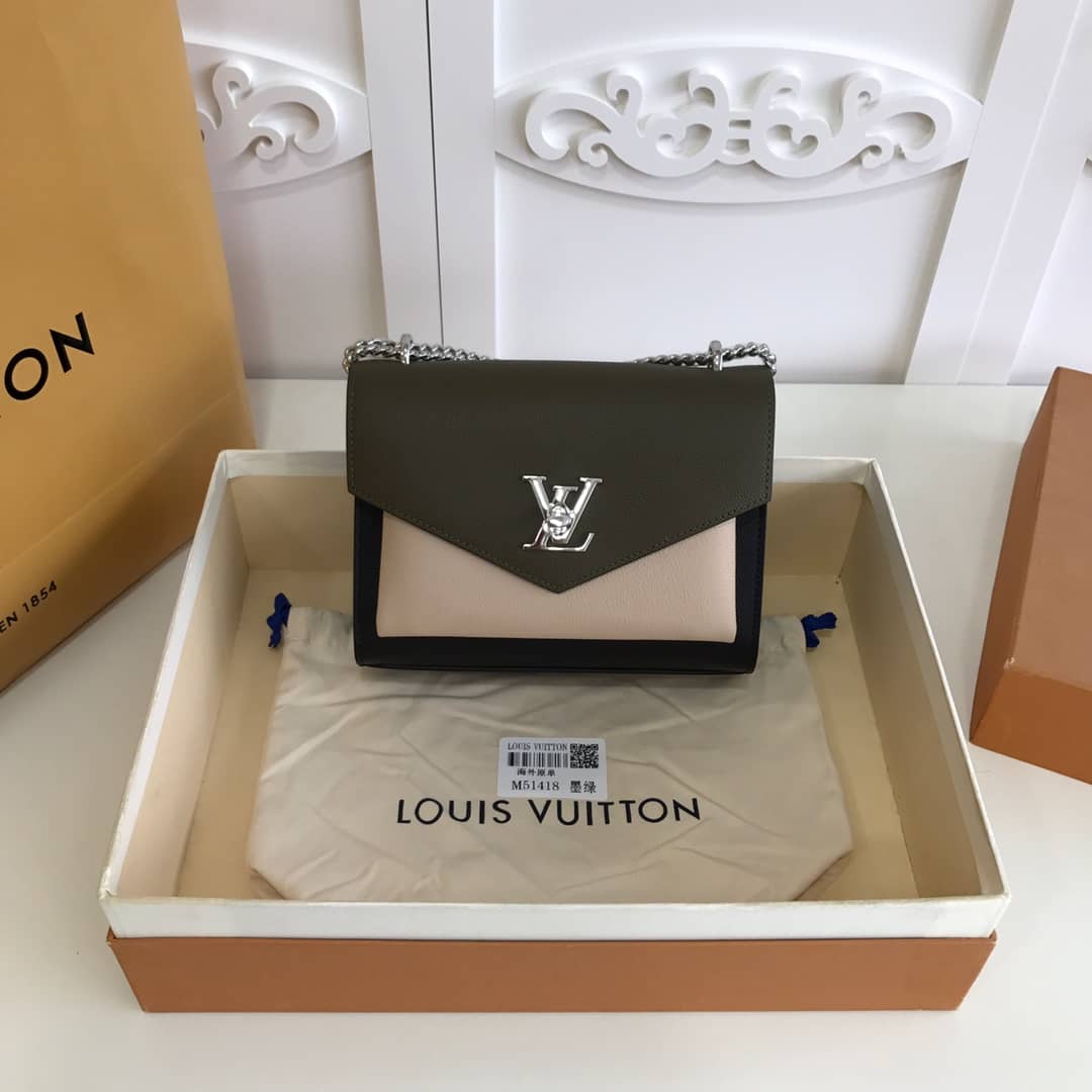 Louis Vuitton MyLockMe BB Calf Chain Replica Shoulder Bag Green M51418 - DEEPREPS