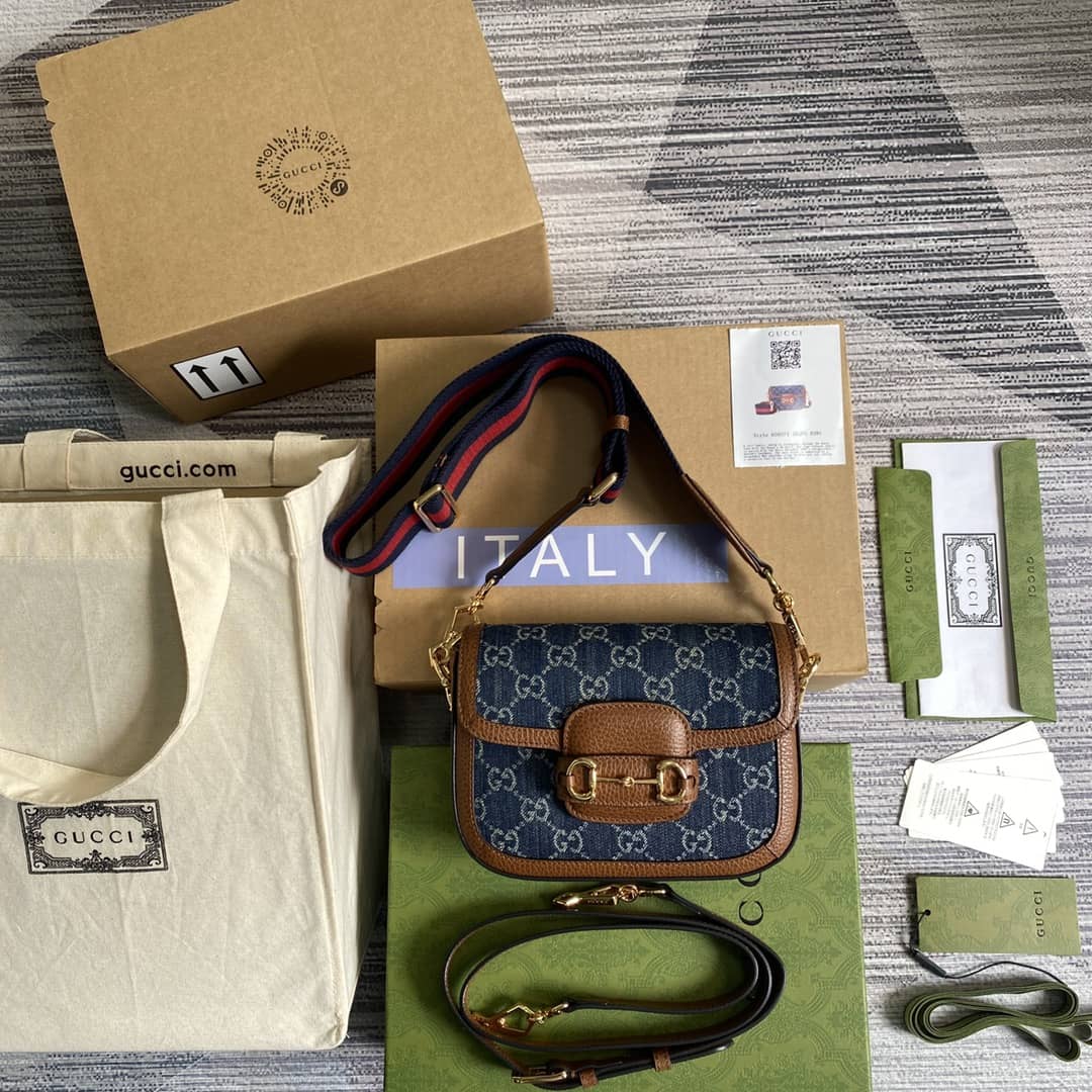 Gucci 1955 Horsebit Supreme GG Canvas Mini Shoulder Bag Replica 658574 - DEEPREPS