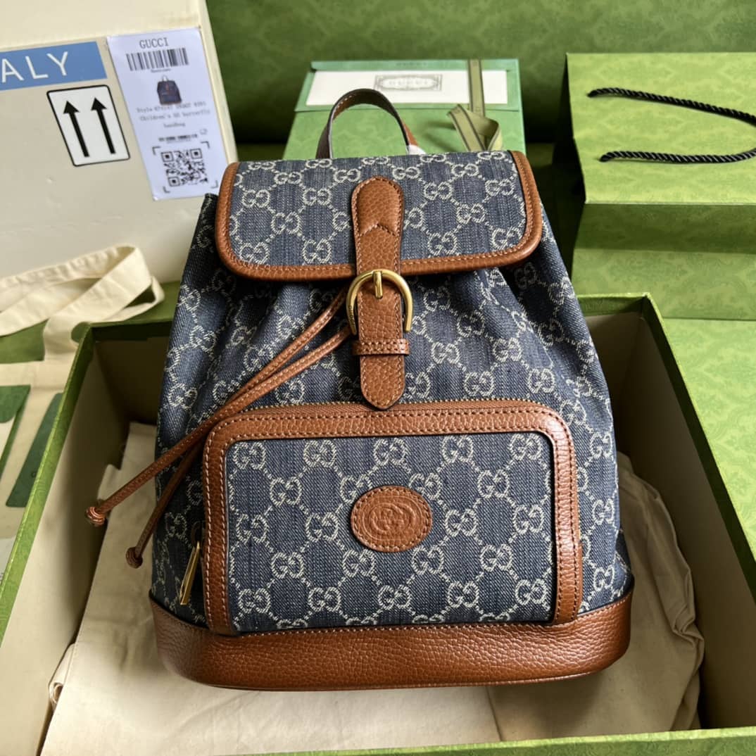 Gucci Backpack With Interlocking G Blue 674147 Replica - DEEPREPS