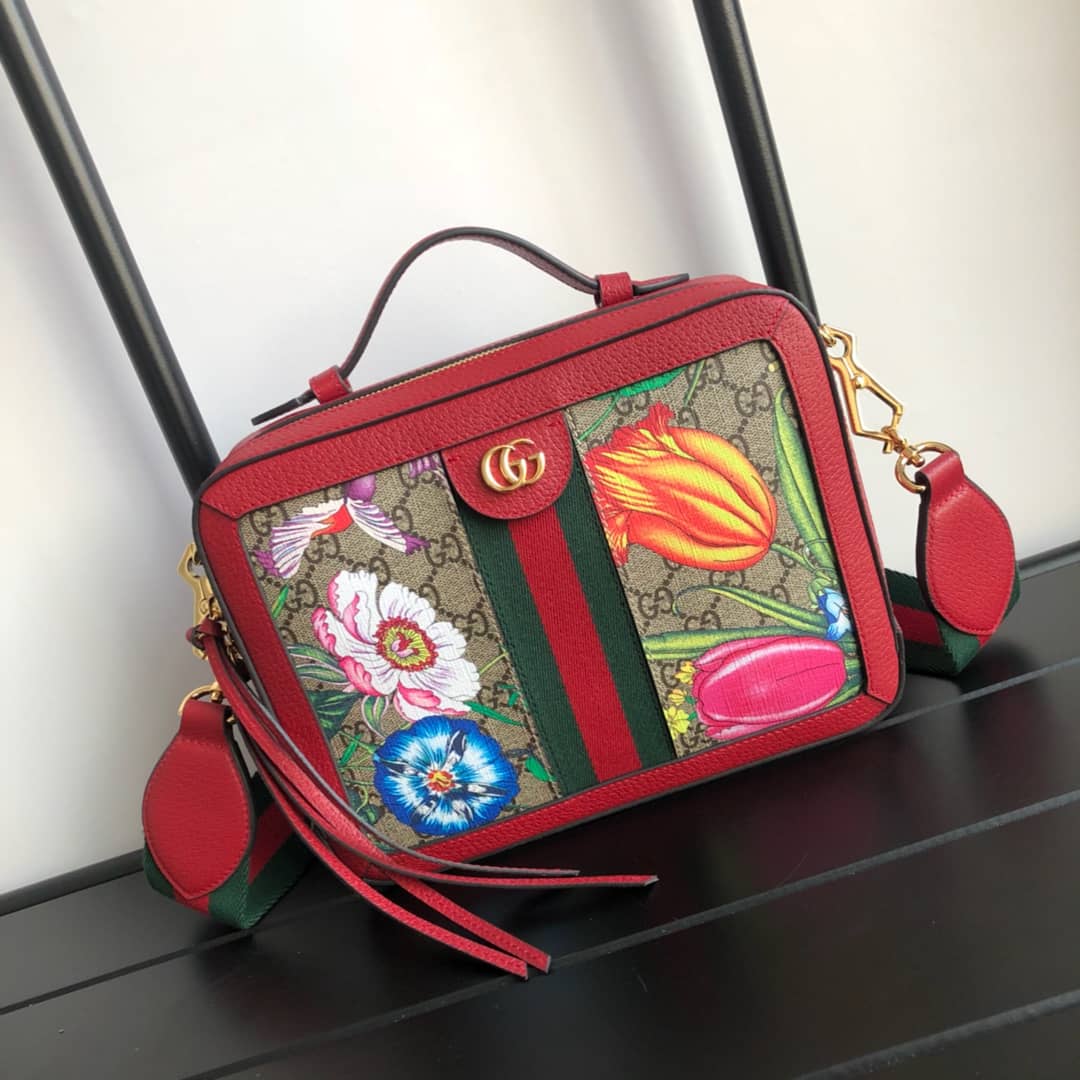 Gucci Ophidia Small GG Shoulder Bag Replica Red 550622 - DEEPREPS