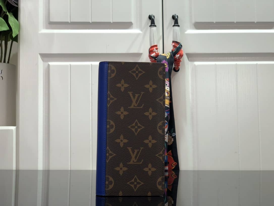 Louis Vuitton Monogram Long Leather Brazza Wallet Replica Blue M80790 - DEEPREPS