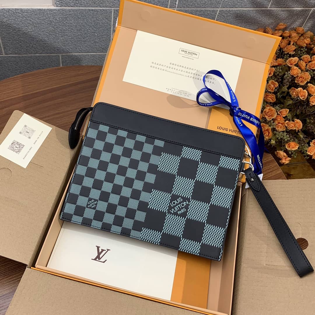 Louis Vuitton Standing Pouch Damier Infini Replica Green N60448 - DEEPREPS