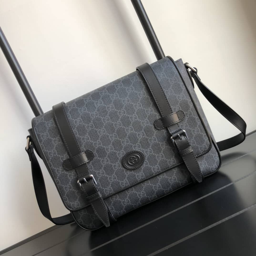 Gucci GG Supreme Canvas Messenger Bag Replica Black 658542 - DEEPREPS