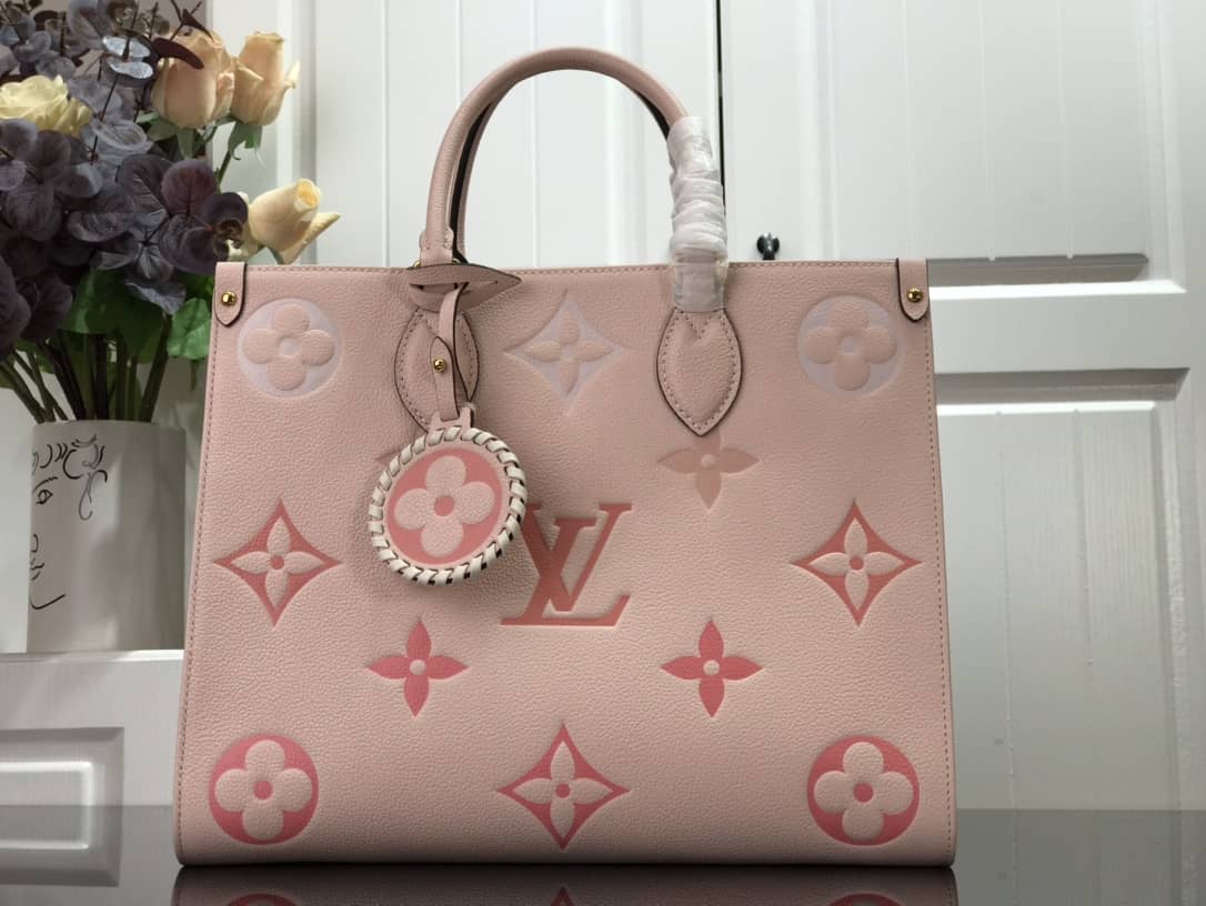 Louis Vuitton On the Go MM Monogram Empreinte Two-way Tote Replica Pink M45717 - DEEPREPS